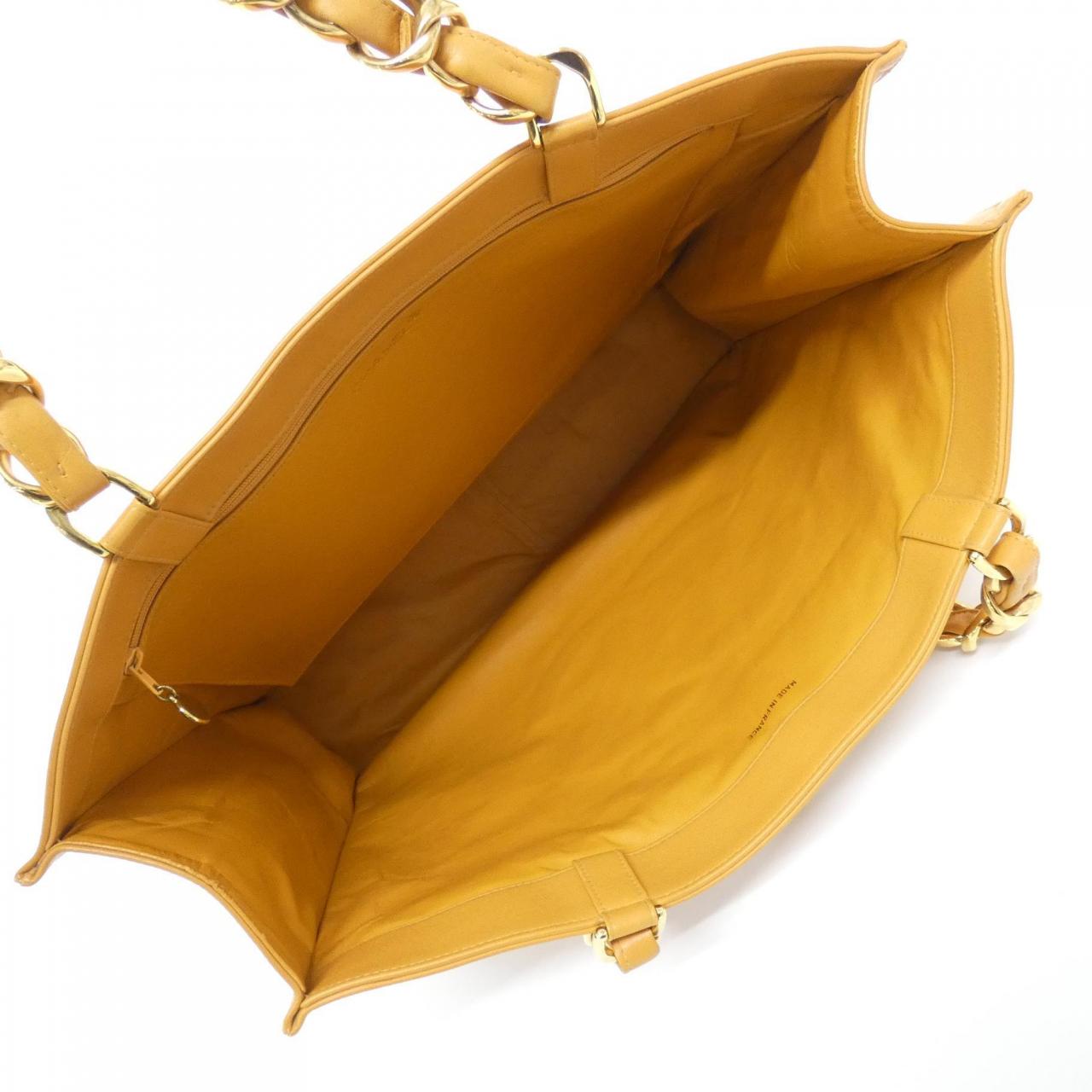 CHANEL Handbag Lambskin 橙色 羊皮 中古品A - 縮圖 7