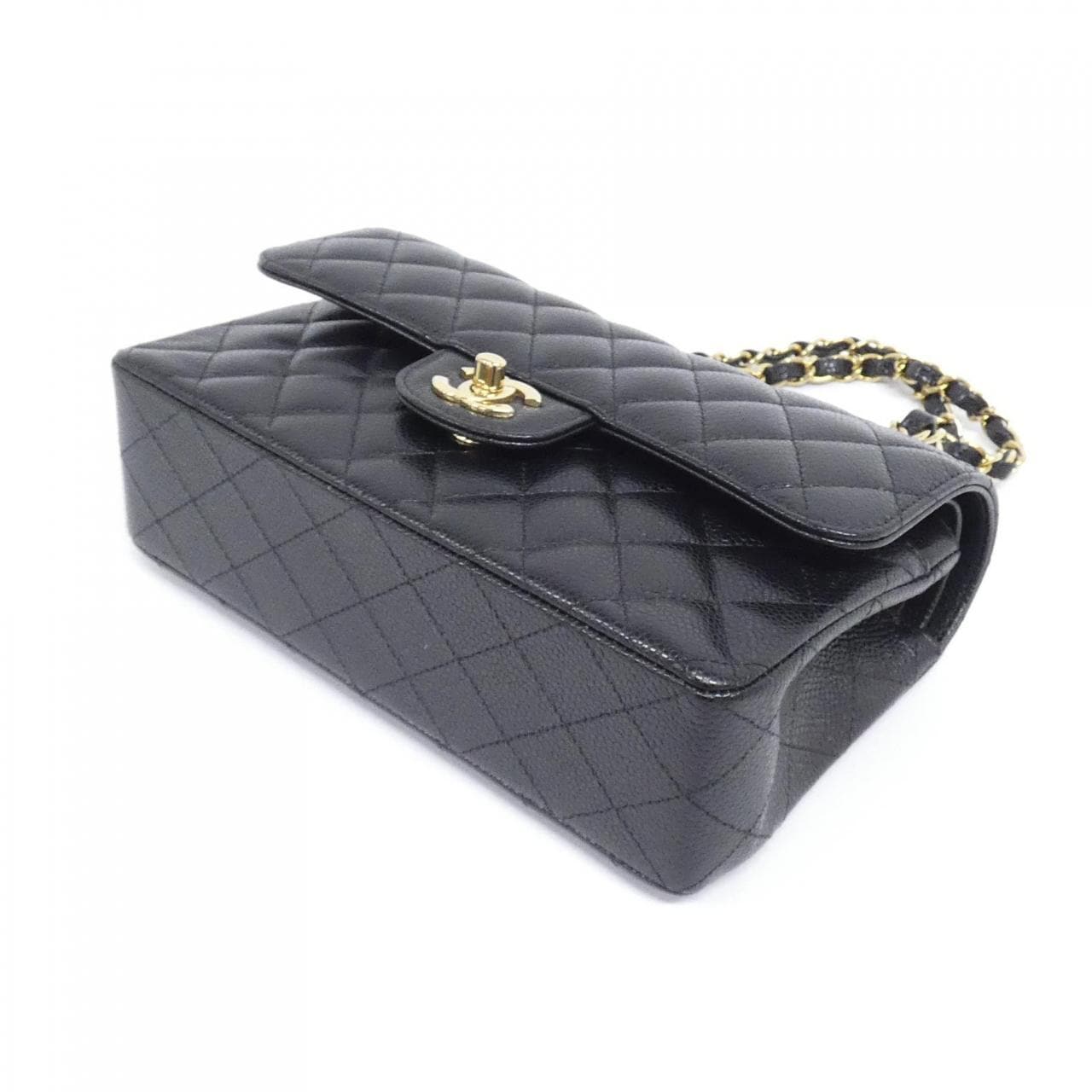 CHANEL Matelasse 1113 Shoulder Grained Calfskin Black Grained Calfskin - Thumbnail 3