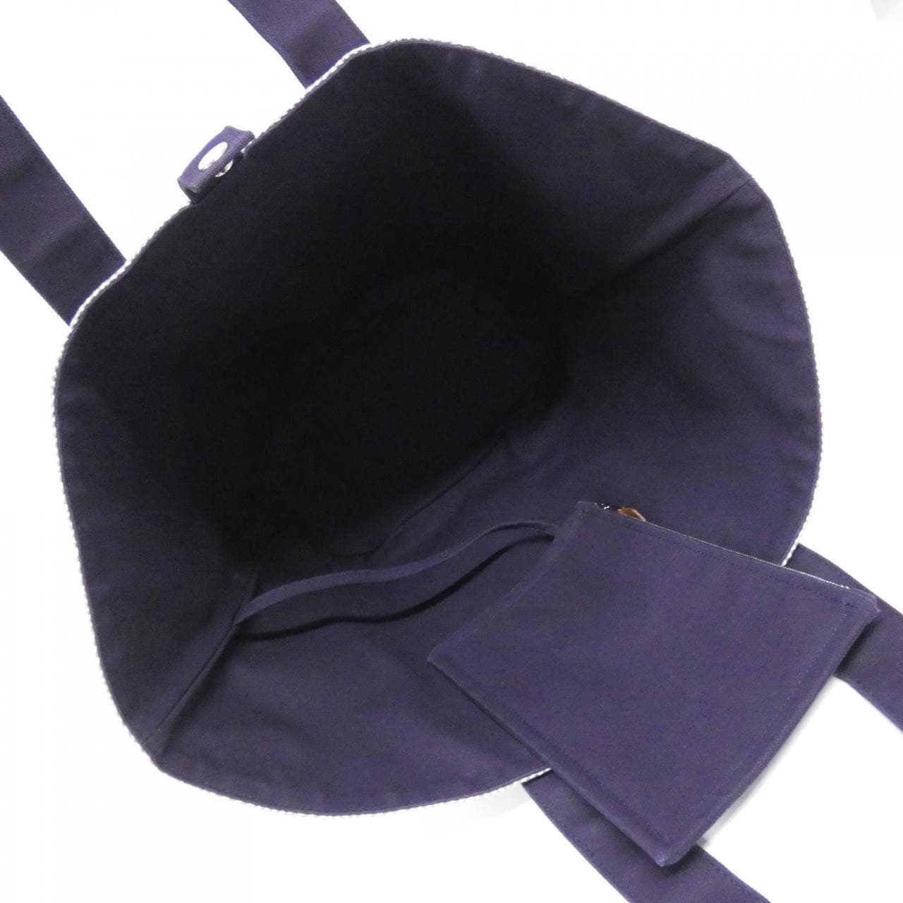 HERMES HERMÈS 102495M Bag Canvas 黑色 帆布 中古品A - 縮圖 4