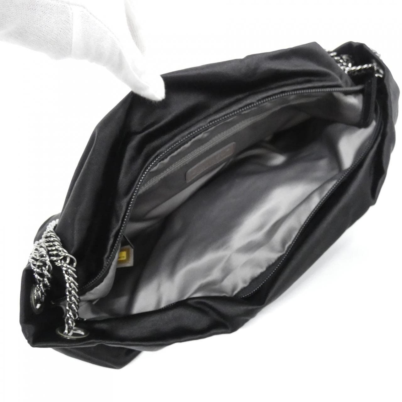 CHANEL 38446 Shoulder Satin Black Satin - Thumbnail 7