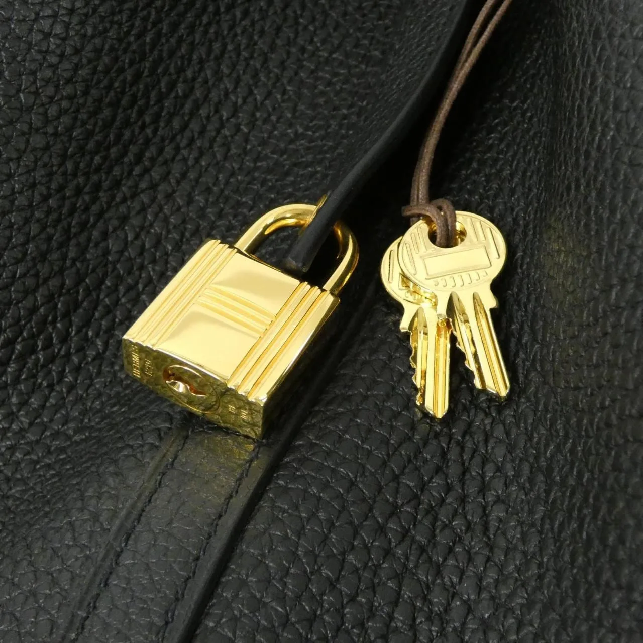 HERMES Picotin 060991CC Handbag Clemence Black Clemence Leather Rank A - Thumbnail 3