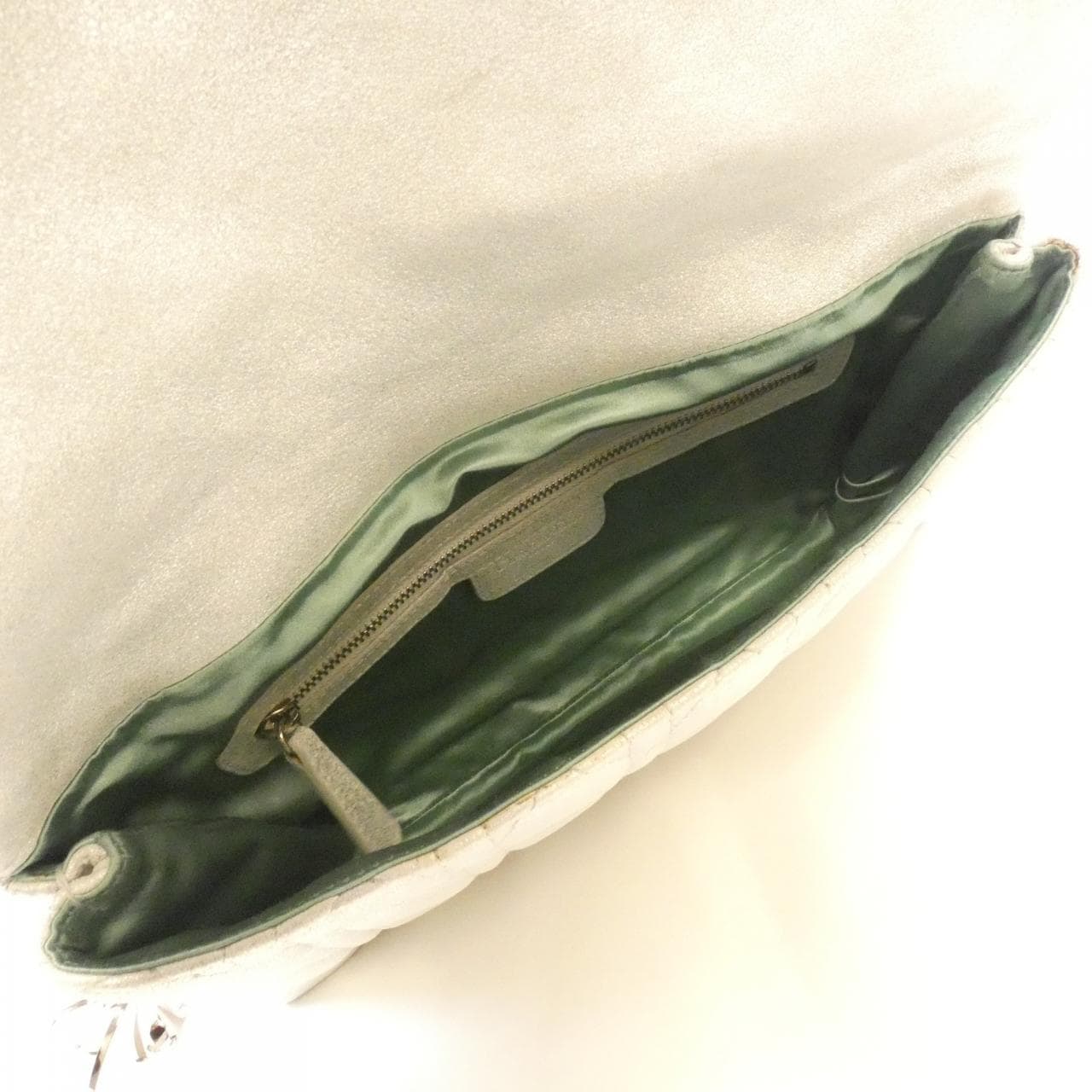 DIOR Lady Dior Bag Leather 銀色 皮革 - 縮圖 7