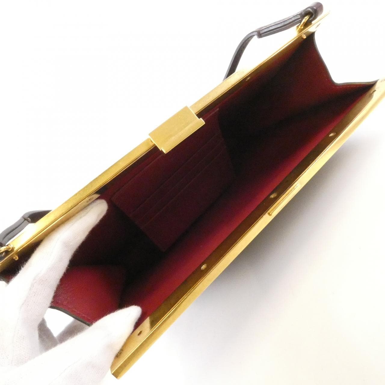 CELINE 181053ASG(28BX) Shoulder Bag Leather Bordeaux Leather - Thumbnail 7