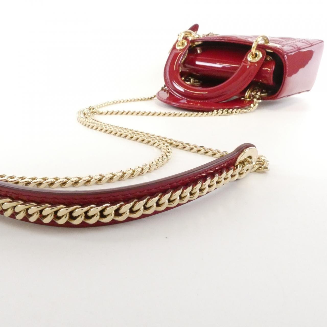 DIOR Lady Dior M0505OVRB Bag Patent Leather 黑色 漆皮 中古品A - 縮圖 5