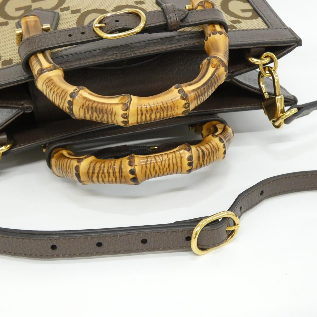 GUCCI Diana 660195 UKMBT Bag Canvas Black Canvas - Thumbnail 9