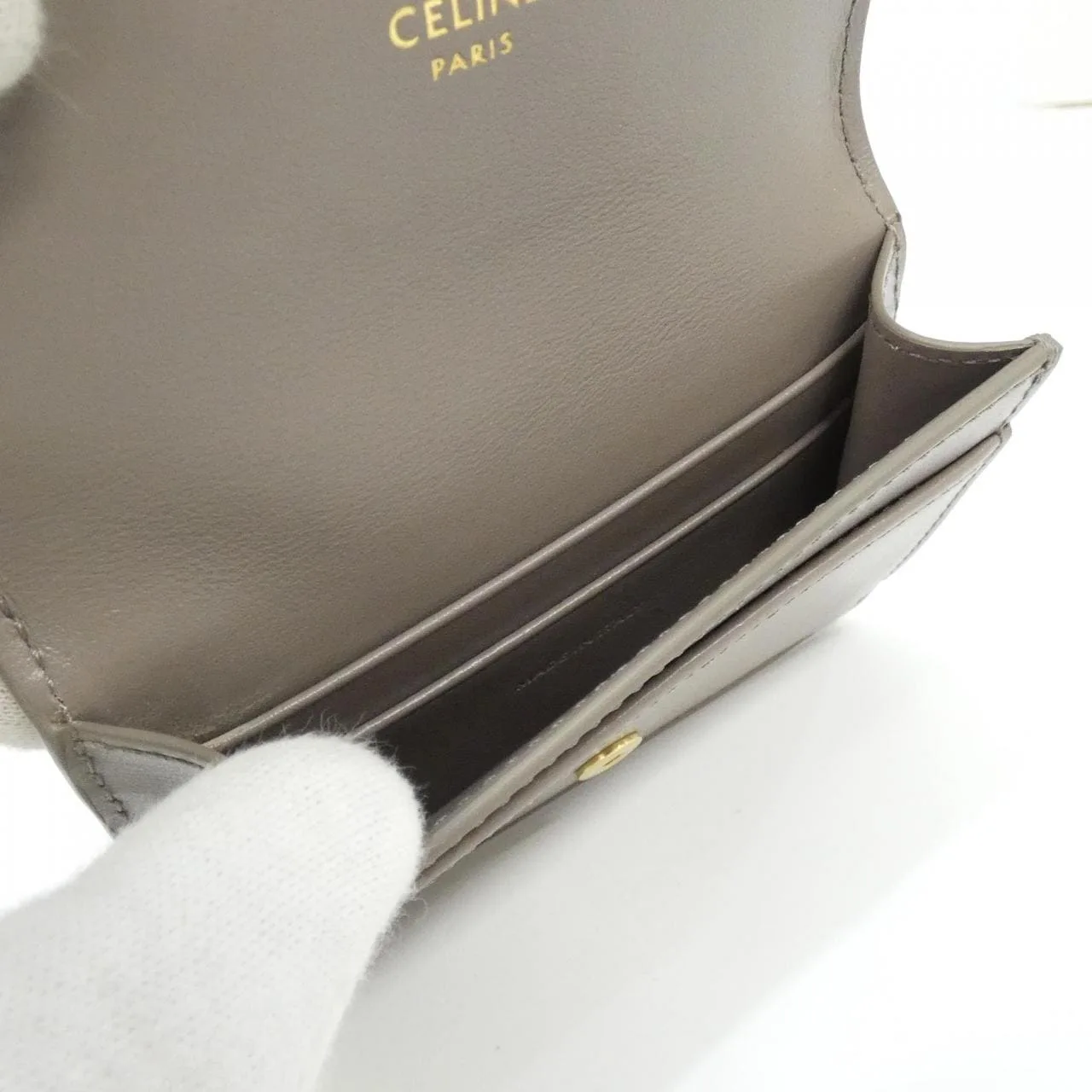 CELINE 10I583DPV Card Case 黑色 中古品A - 縮圖 4
