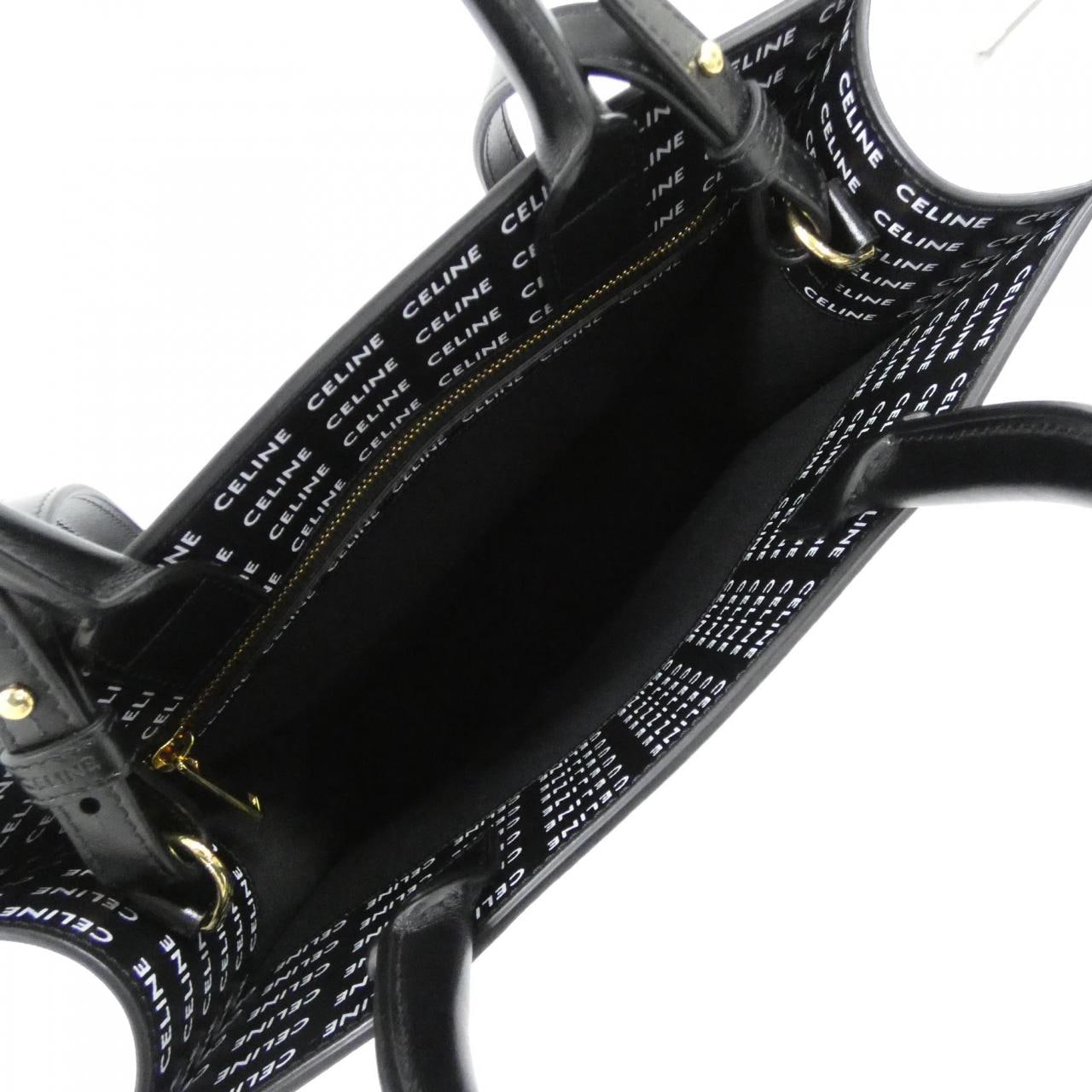 CELINE Cabas 191542DT2 Bag Canvas 黑色 帆布 中古品A - 縮圖 4