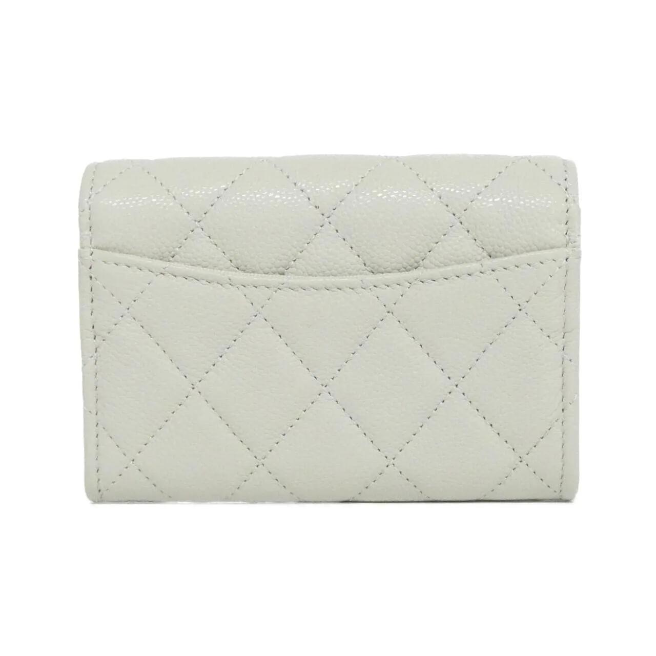 CHANEL Timeless Classic AP4096 Card Case Grained Calfskin 灰色 荔枝紋牛皮 中古品A - 縮圖 2
