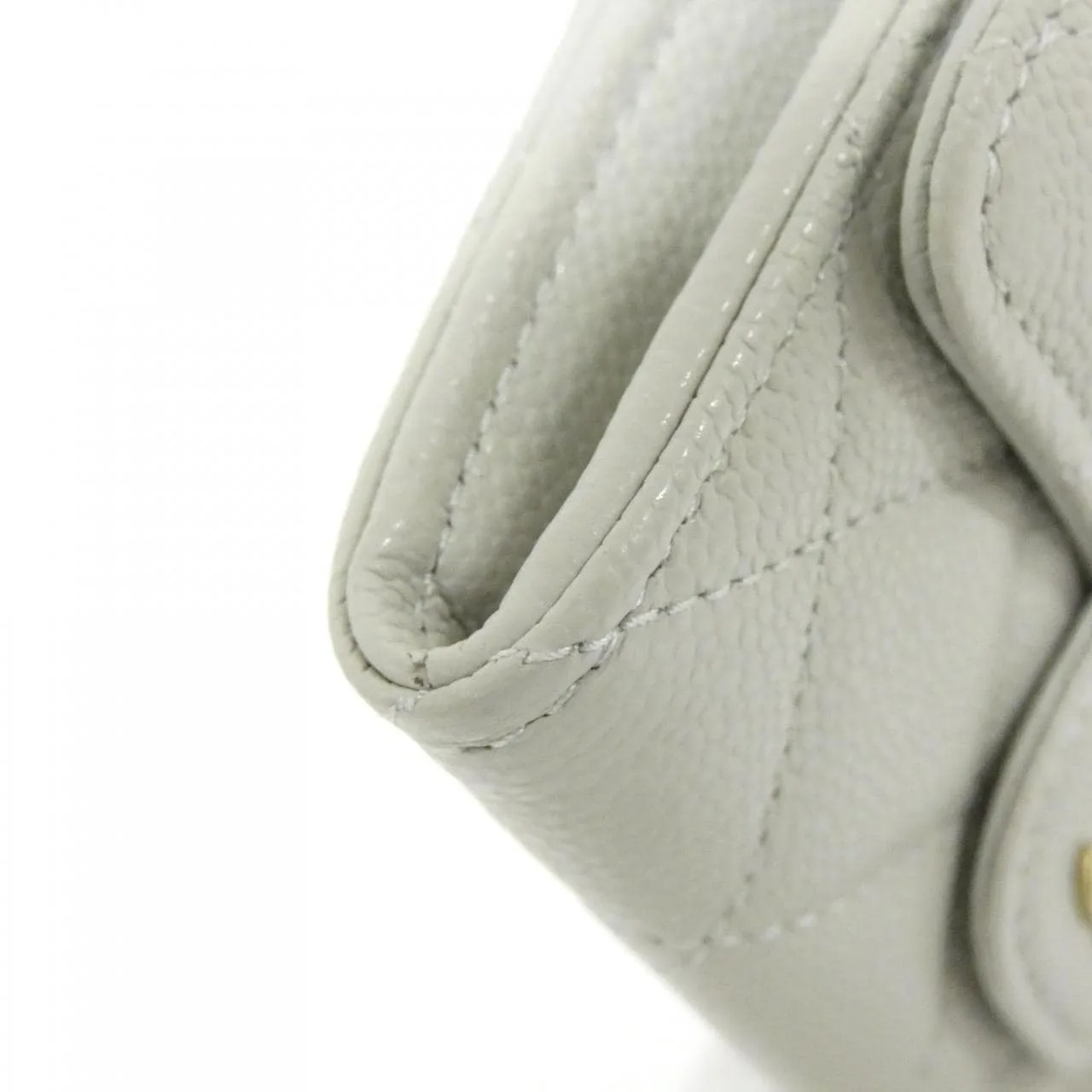 CHANEL Timeless Classic AP4096 Card Case Grained Calfskin 灰色 荔枝紋牛皮 中古品A - 縮圖 4