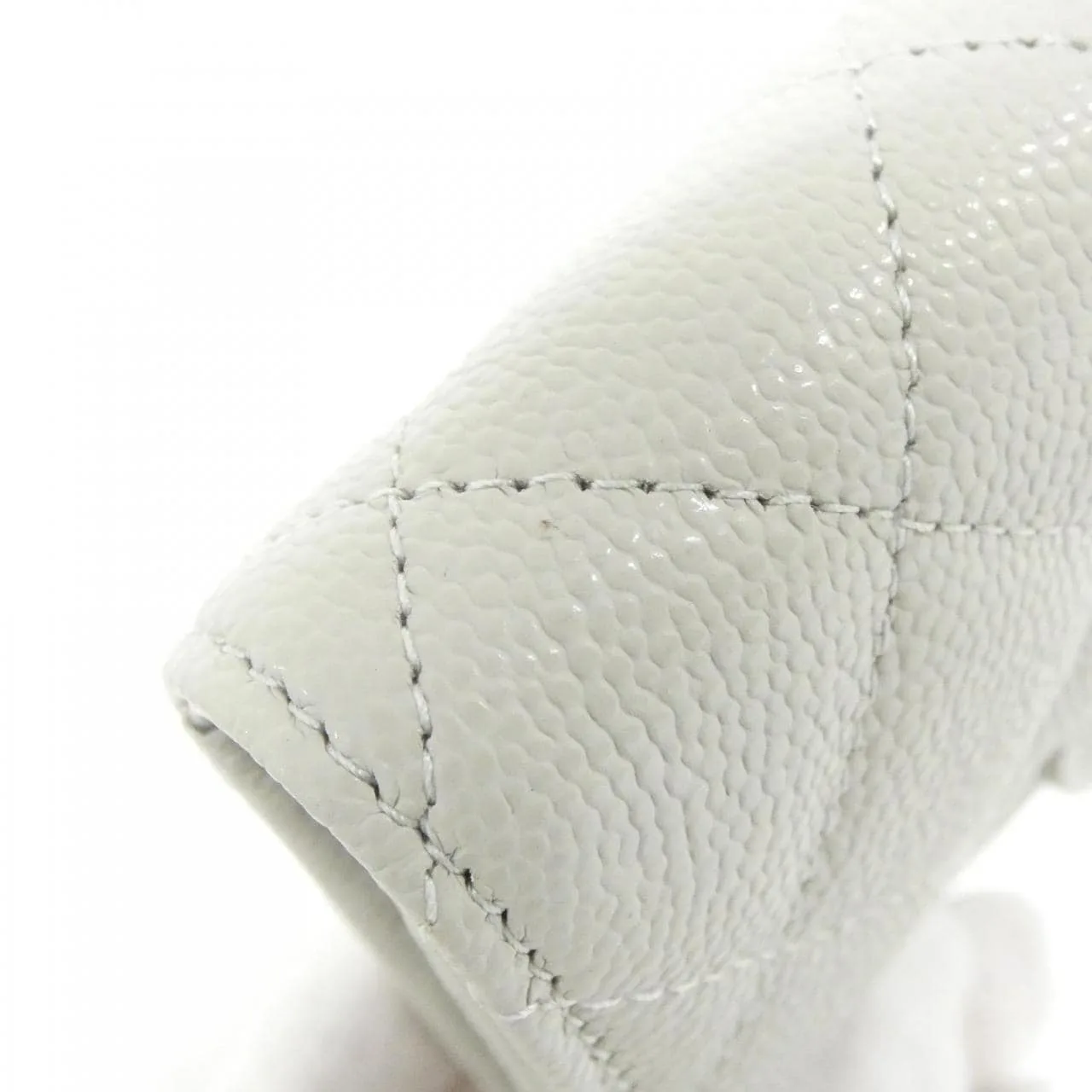 CHANEL Timeless Classic AP4096 Card Case Grained Calfskin 灰色 荔枝紋牛皮 中古品A - 縮圖 6