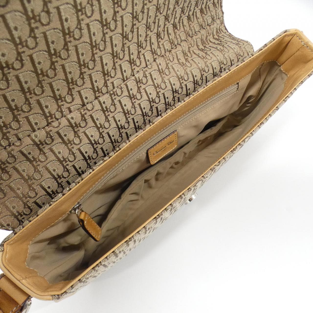 DIOR Shoulder Bag Canvas Beige Canvas Rank B - Thumbnail 9