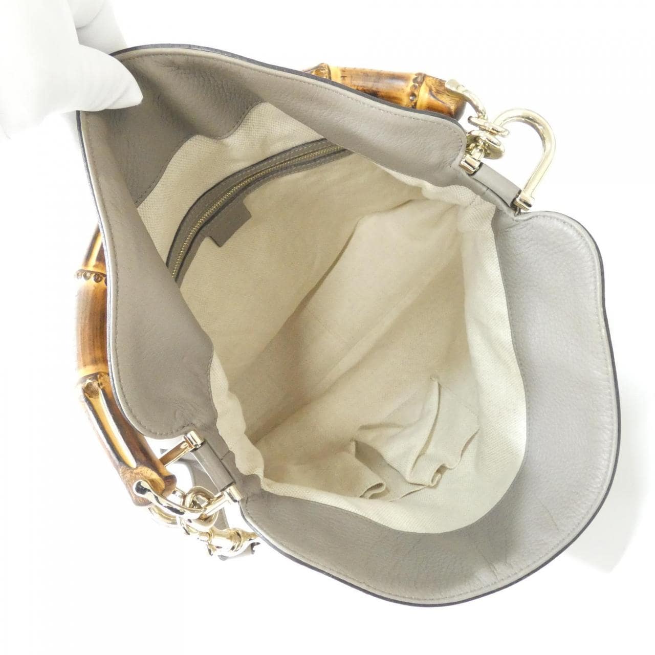 GUCCI Bamboo 282315 FWCGG Shoulder Canvas Beige Canvas - Thumbnail 6