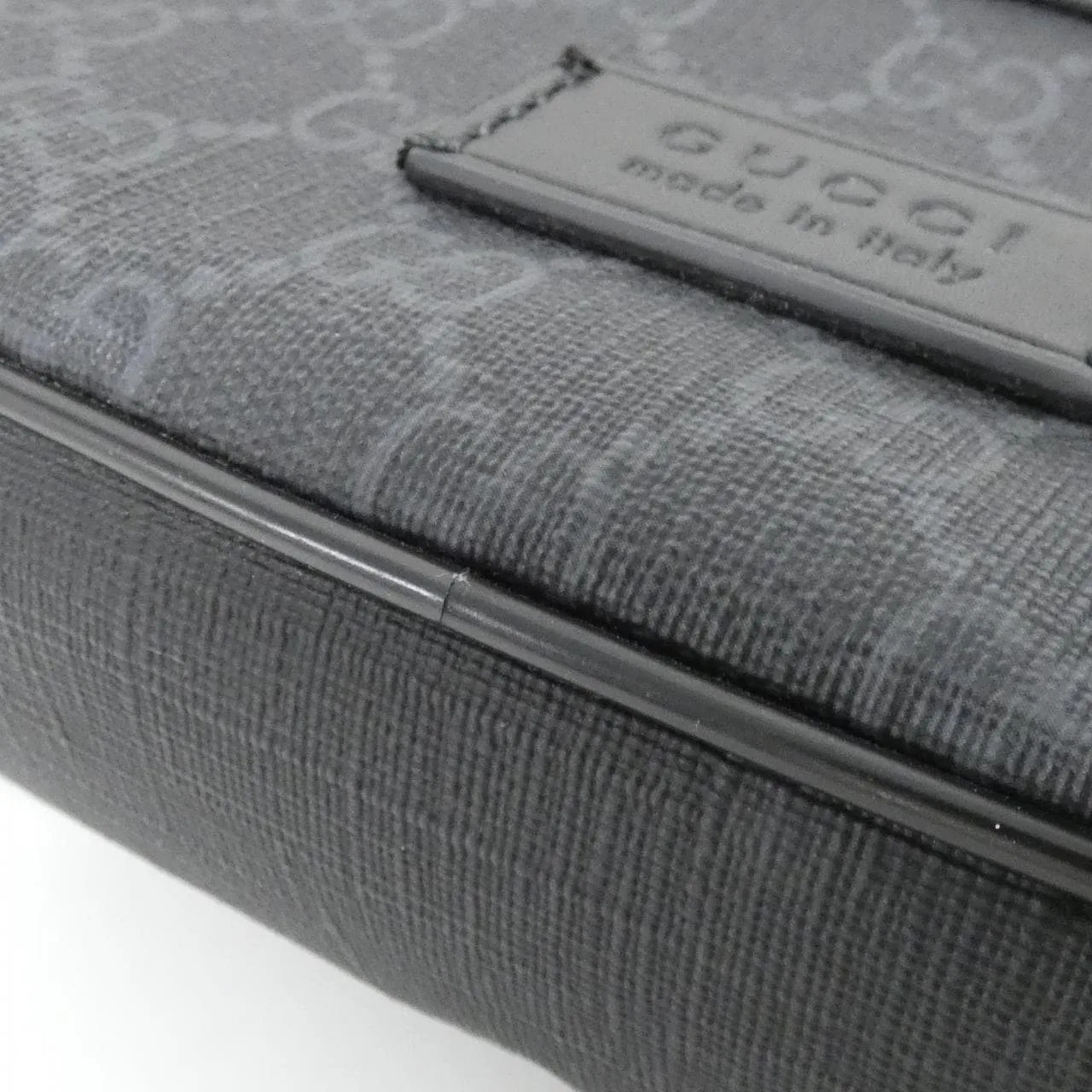 GUCCI 474293 K9RRN Belt Canvas 黑色 帆布 中古品A - 縮圖 3