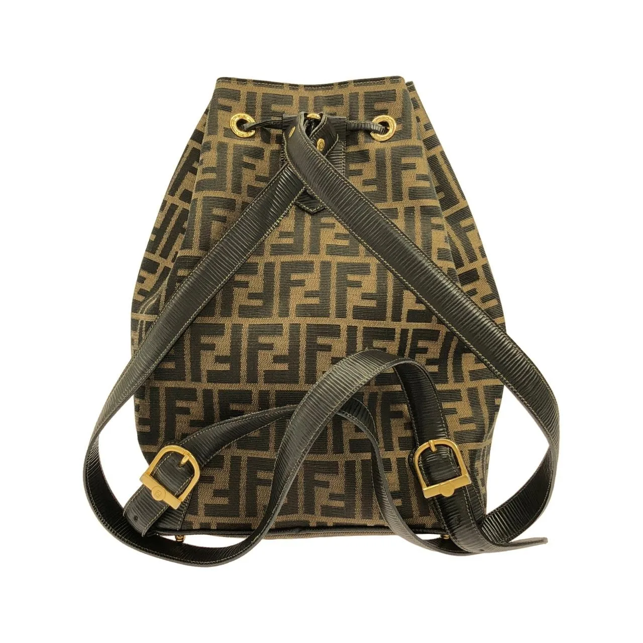 FENDI Backpack Canvas 黑色 帆布 中古品A - 縮圖 2