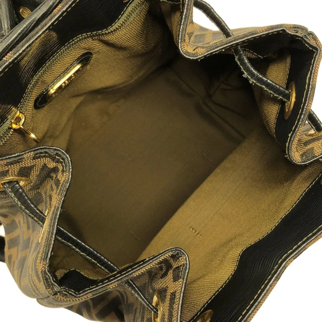 FENDI Backpack Canvas 黑色 帆布 中古品A - 縮圖 8