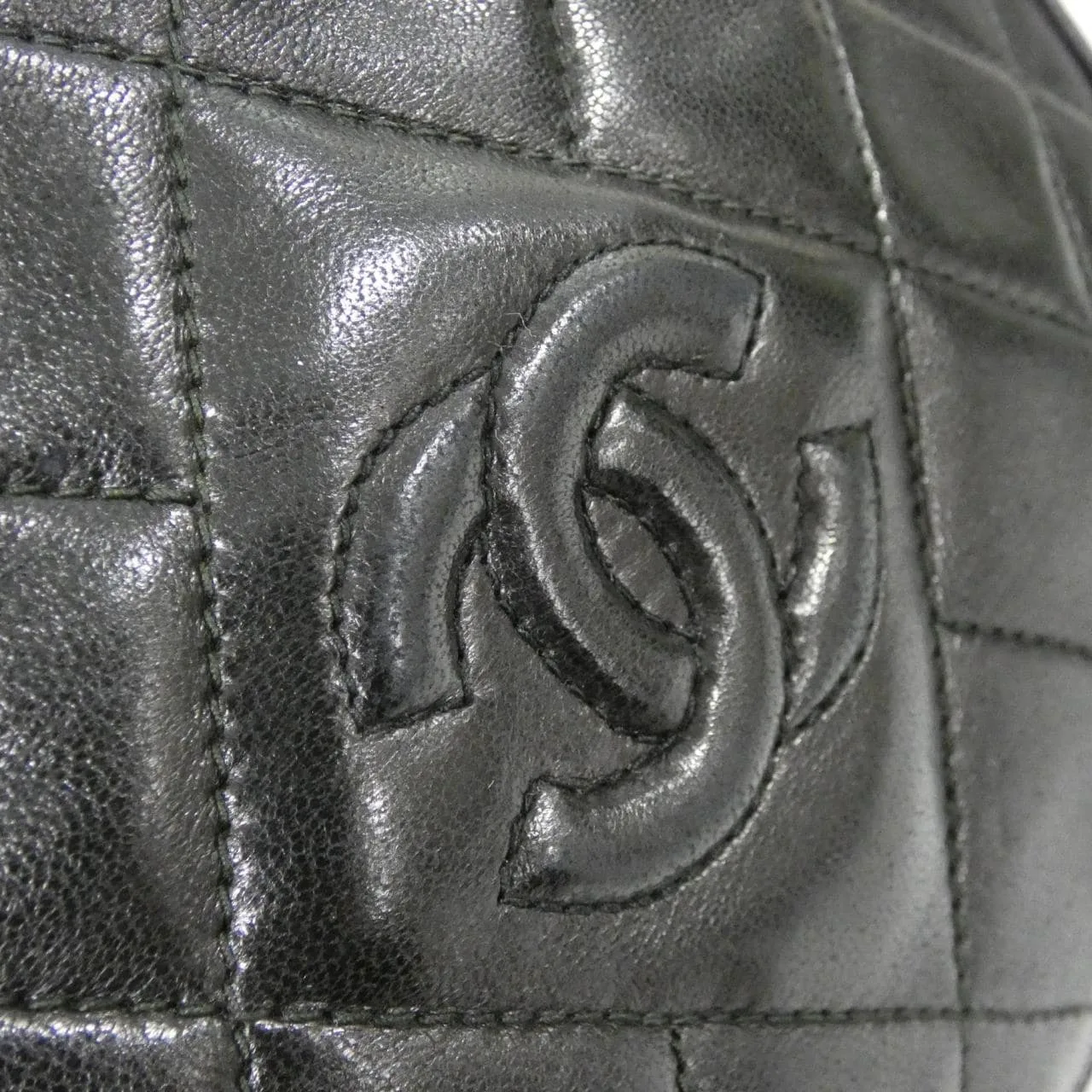 CHANEL Shoulder Lambskin Black Lambskin Rank B - Thumbnail 4