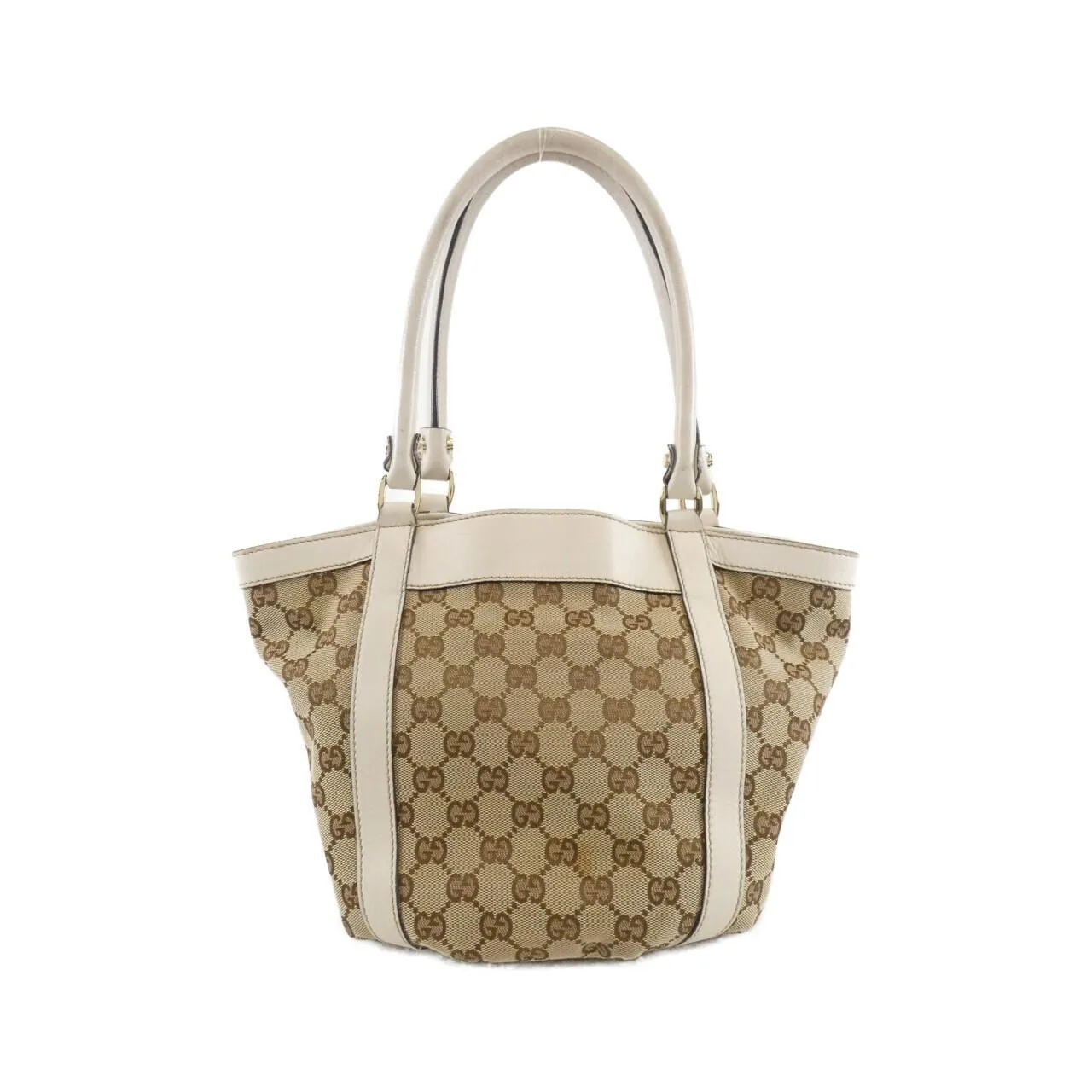 GUCCI 211983 Handbag Canvas 白色 帆布 中古品B - 縮圖 2