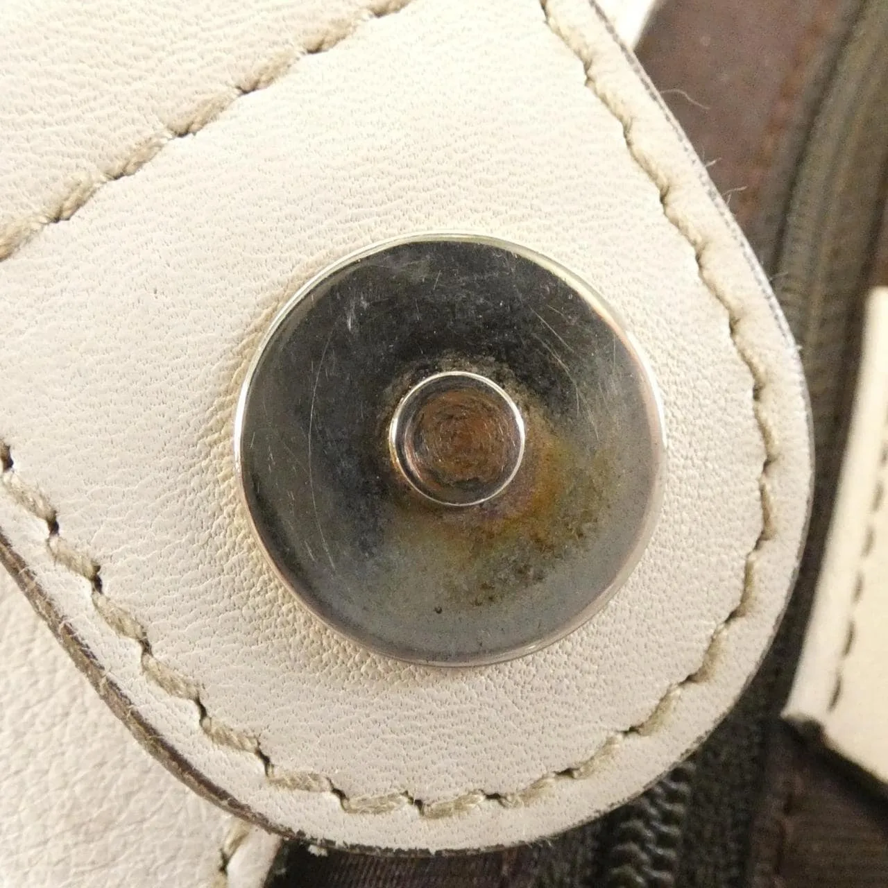 GUCCI 211983 Handbag Canvas 白色 帆布 中古品B - 縮圖 10