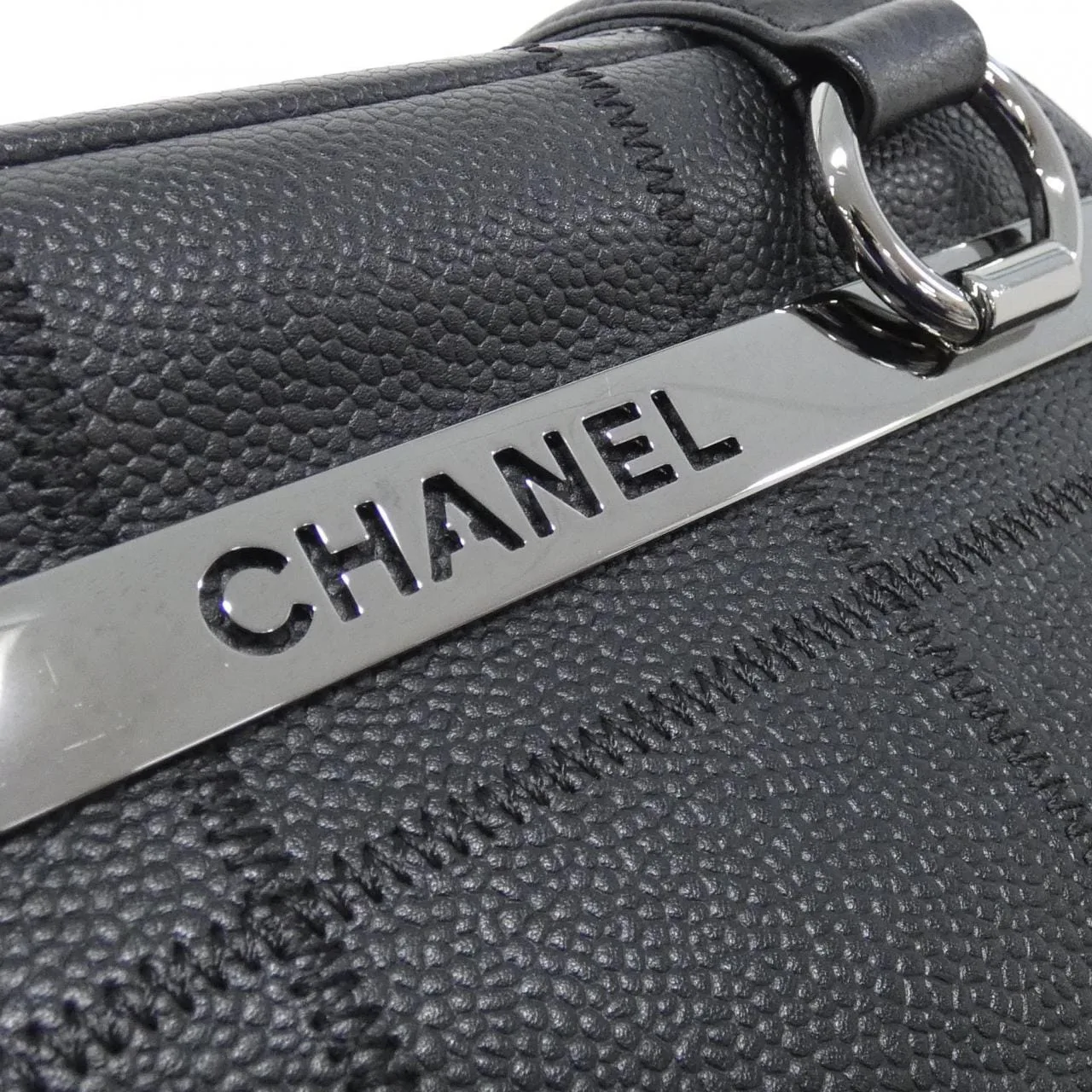 CHANEL 26134 Shoulder Grained Calfskin 黑色 荔枝紋牛皮 中古品A - 縮圖 5