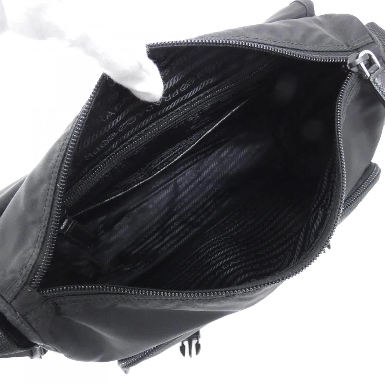 PRADA 1BD671 Shoulder 黑色 中古品A - 縮圖 8