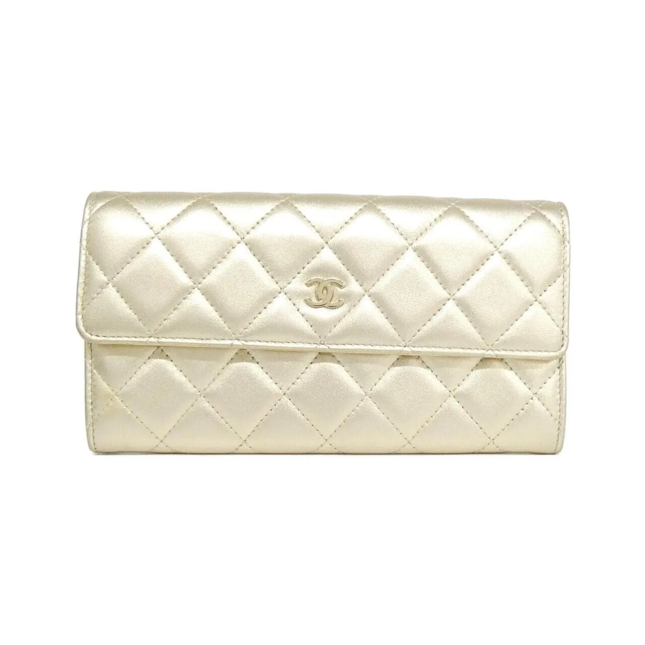 CHANEL Timeless Classic 50096 Wallet Lambskin Gold