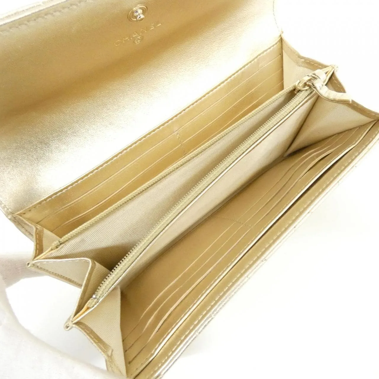 CHANEL Timeless Classic 50096 Wallet Lambskin 金色 羊皮 中古品A - 縮圖 8