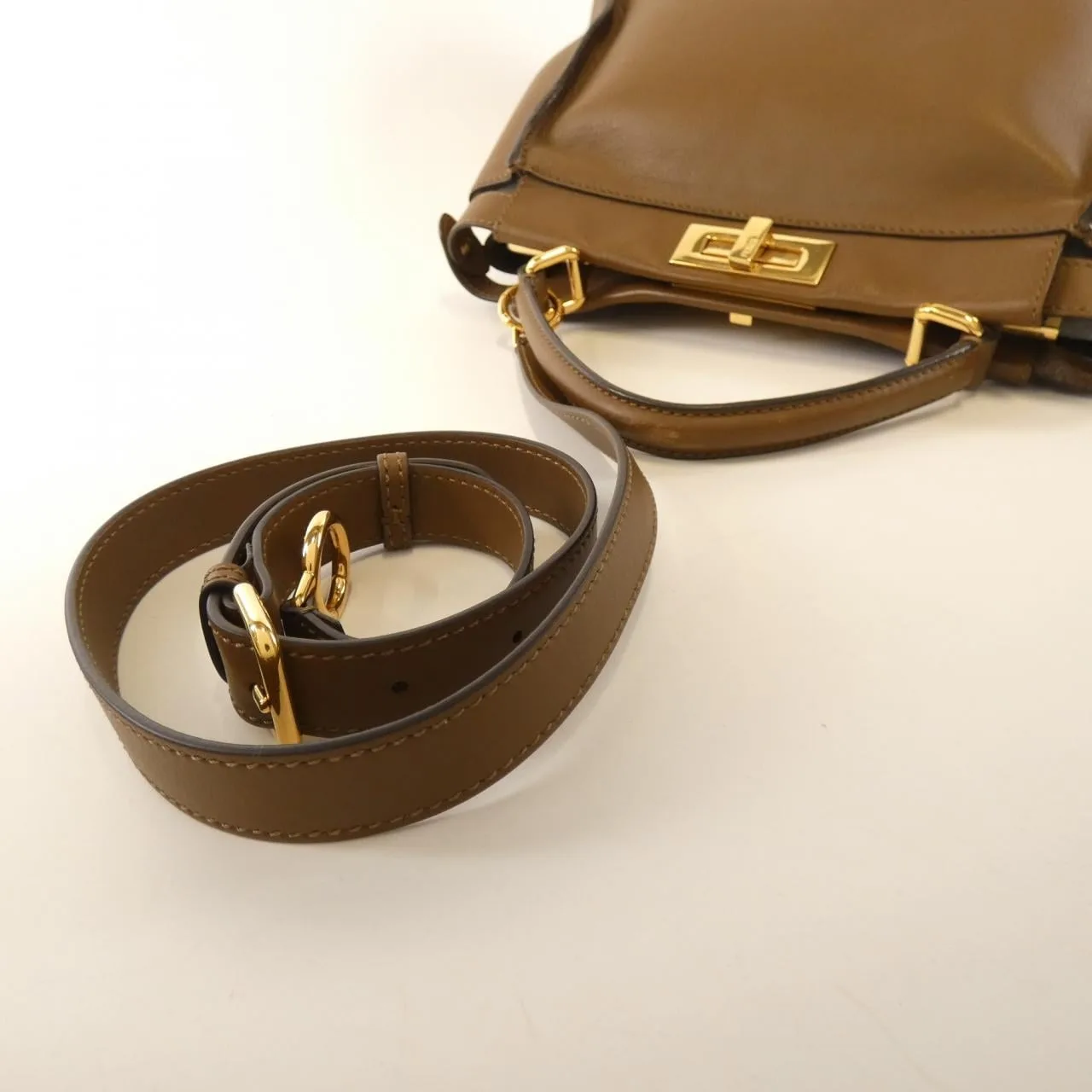 FENDI Peekaboo 8BN290 5WM Handbag Lambskin Black Lambskin Rank B - Thumbnail 5