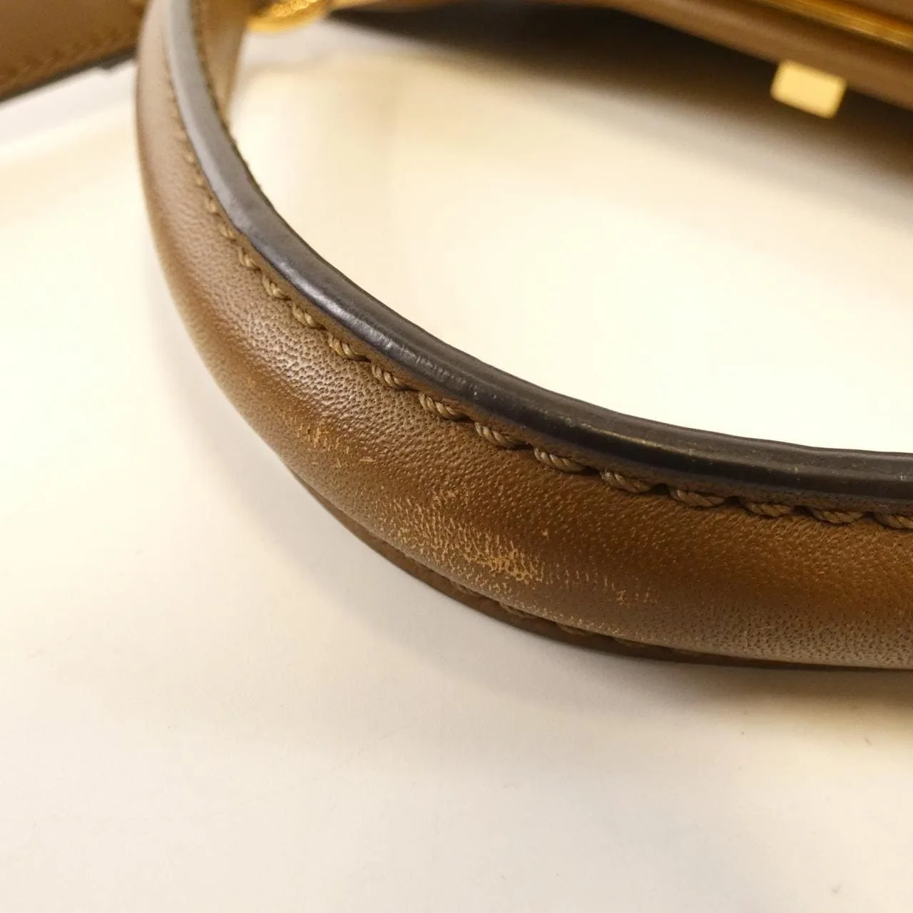 FENDI Peekaboo 8BN290 5WM Handbag Lambskin Black Lambskin Rank B - Thumbnail 6