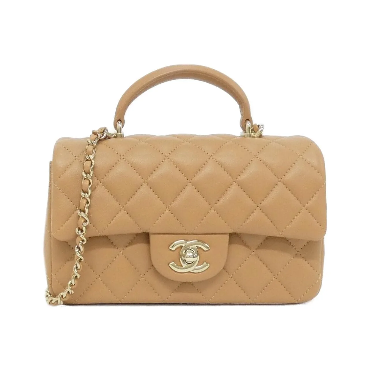CHANEL Vanity AS2431 Handbag Lambskin Brown