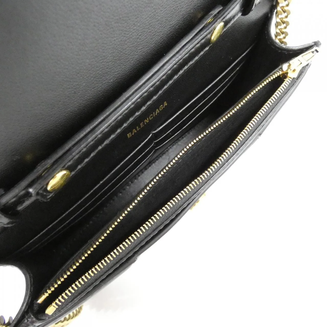 BALENCIAGA Hourglass 656050 1QJ4M Wallet Black Rank A - Thumbnail 9