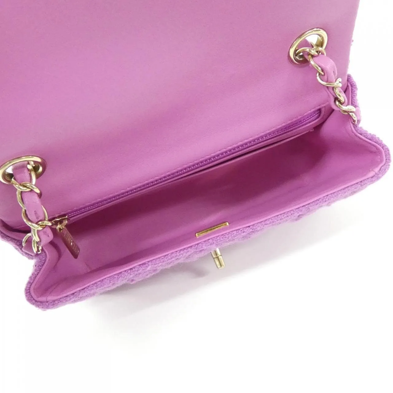 CHANEL Boy Chanel 69900 Shoulder Tweed Purple Tweed Rank A - Thumbnail 6