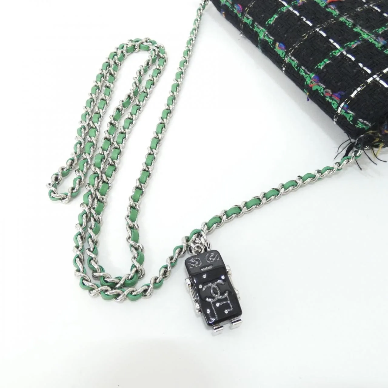 CHANEL Wallet on Chain 33814 Wallet Tweed Black Tweed Rank A - Thumbnail 6
