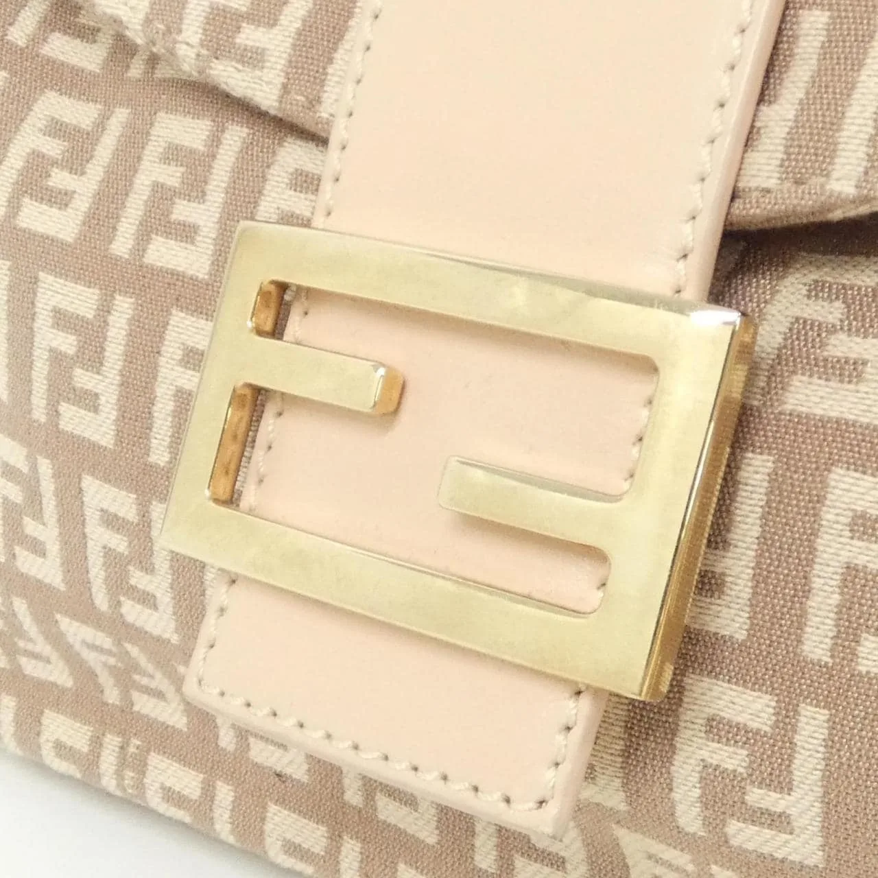 FENDI Baguette 8BR003 LPN Shoulder Canvas 粉色 帆布 中古品A - 縮圖 4