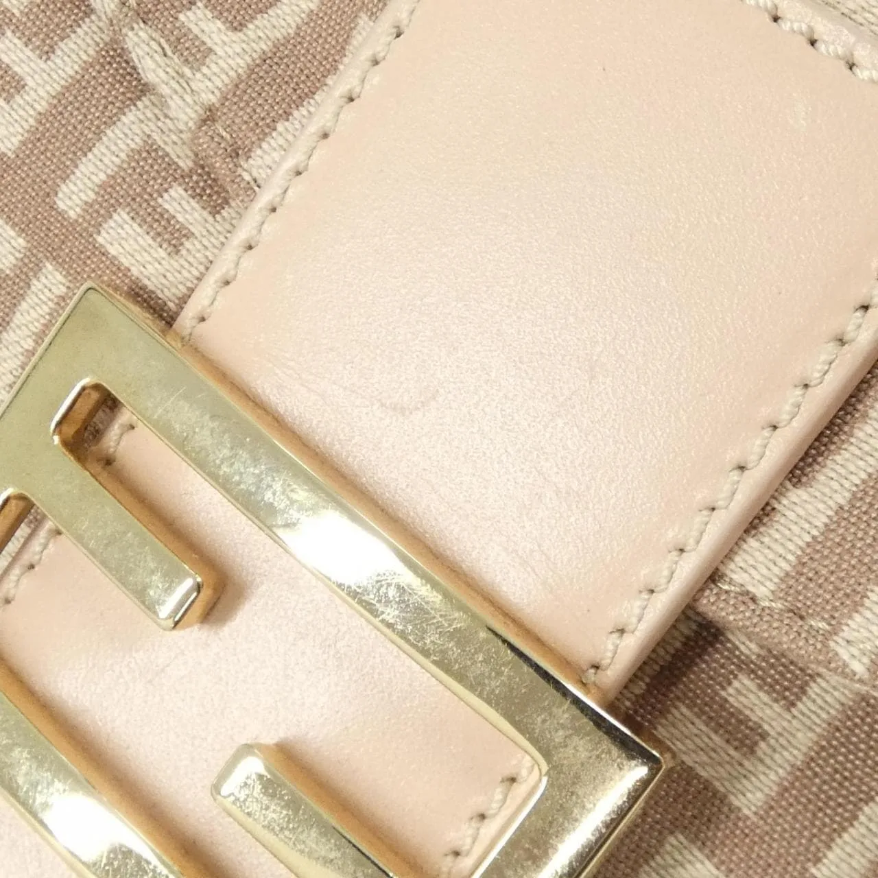 FENDI Baguette 8BR003 LPN Shoulder Canvas 粉色 帆布 中古品A - 縮圖 5