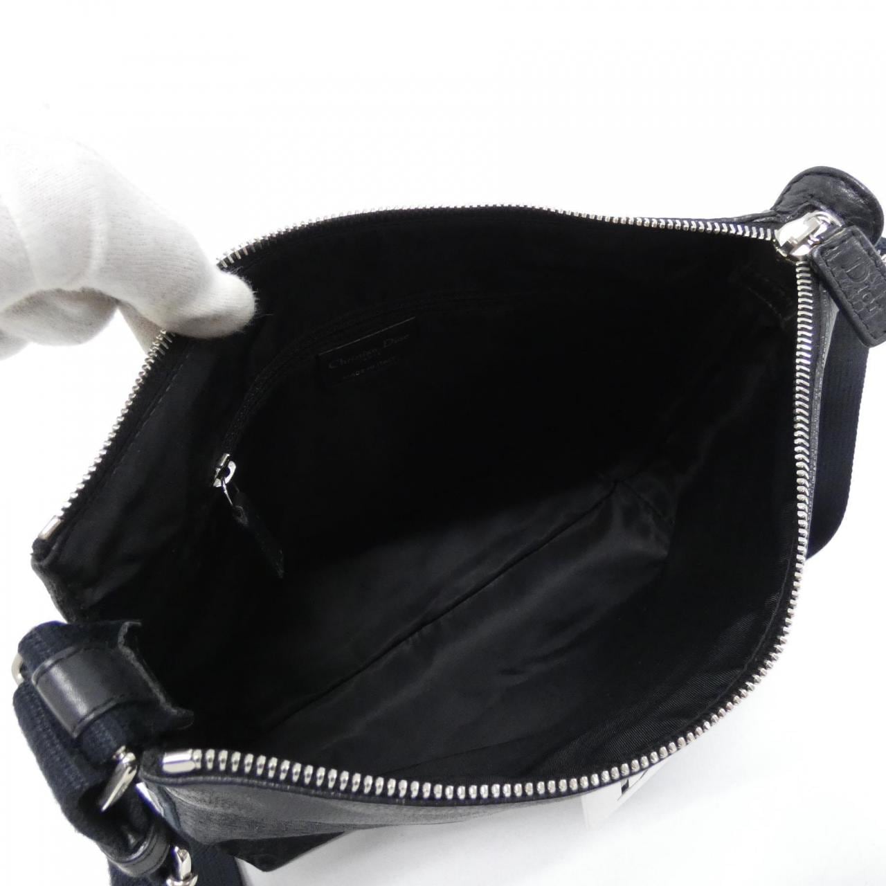 DIOR Shoulder Bag Canvas 黑色 帆布 中古品A - 縮圖 7