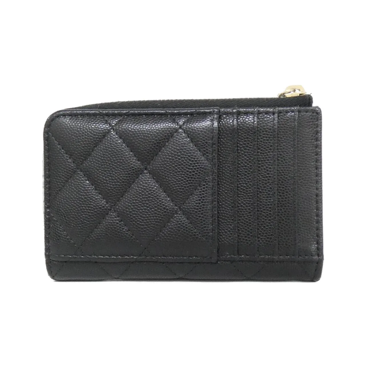 CHANEL AP4558 Card Case Grained Calfskin 黑色 荔枝紋牛皮 中古品A - 縮圖 2