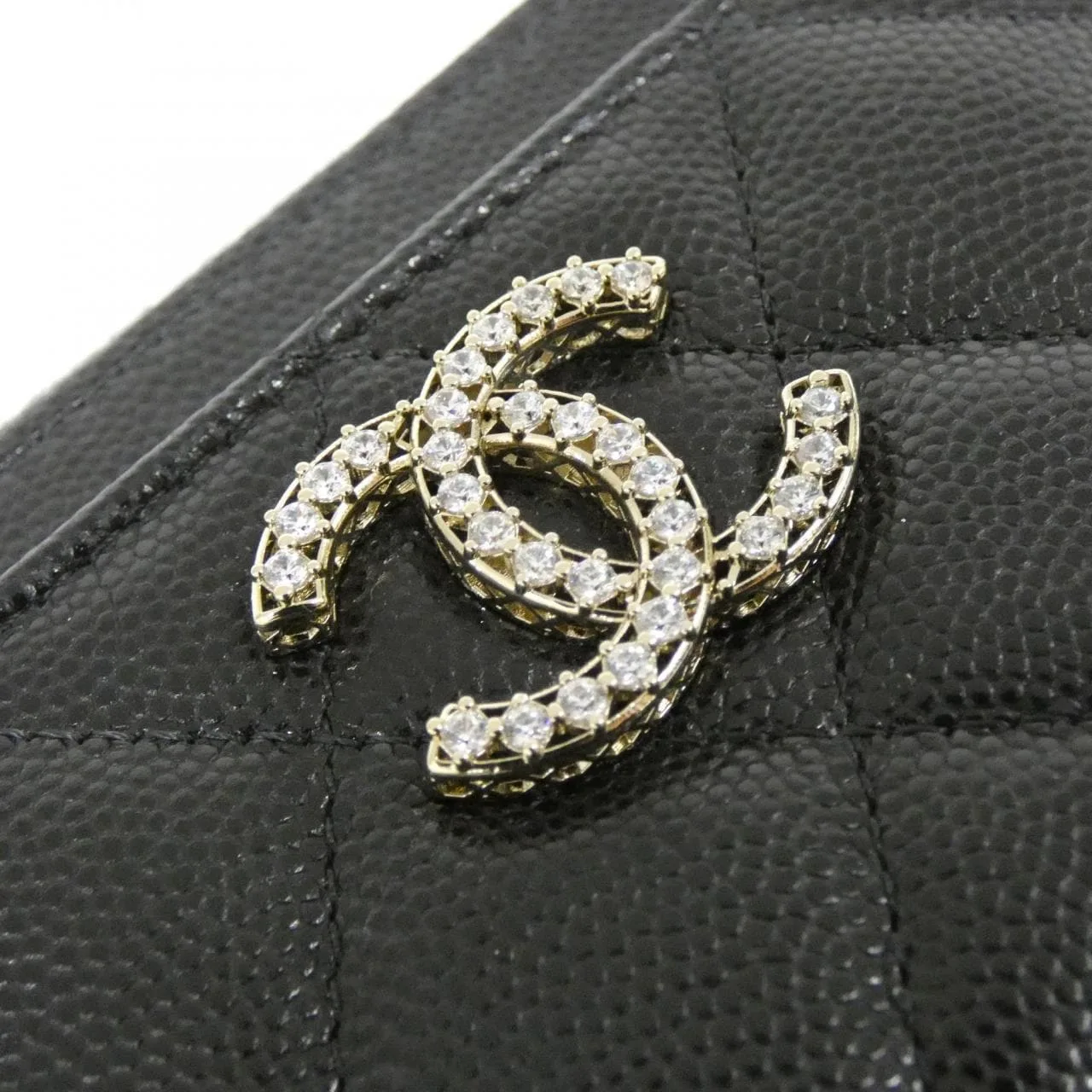 CHANEL AP4558 Card Case Grained Calfskin 黑色 荔枝紋牛皮 中古品A - 縮圖 4