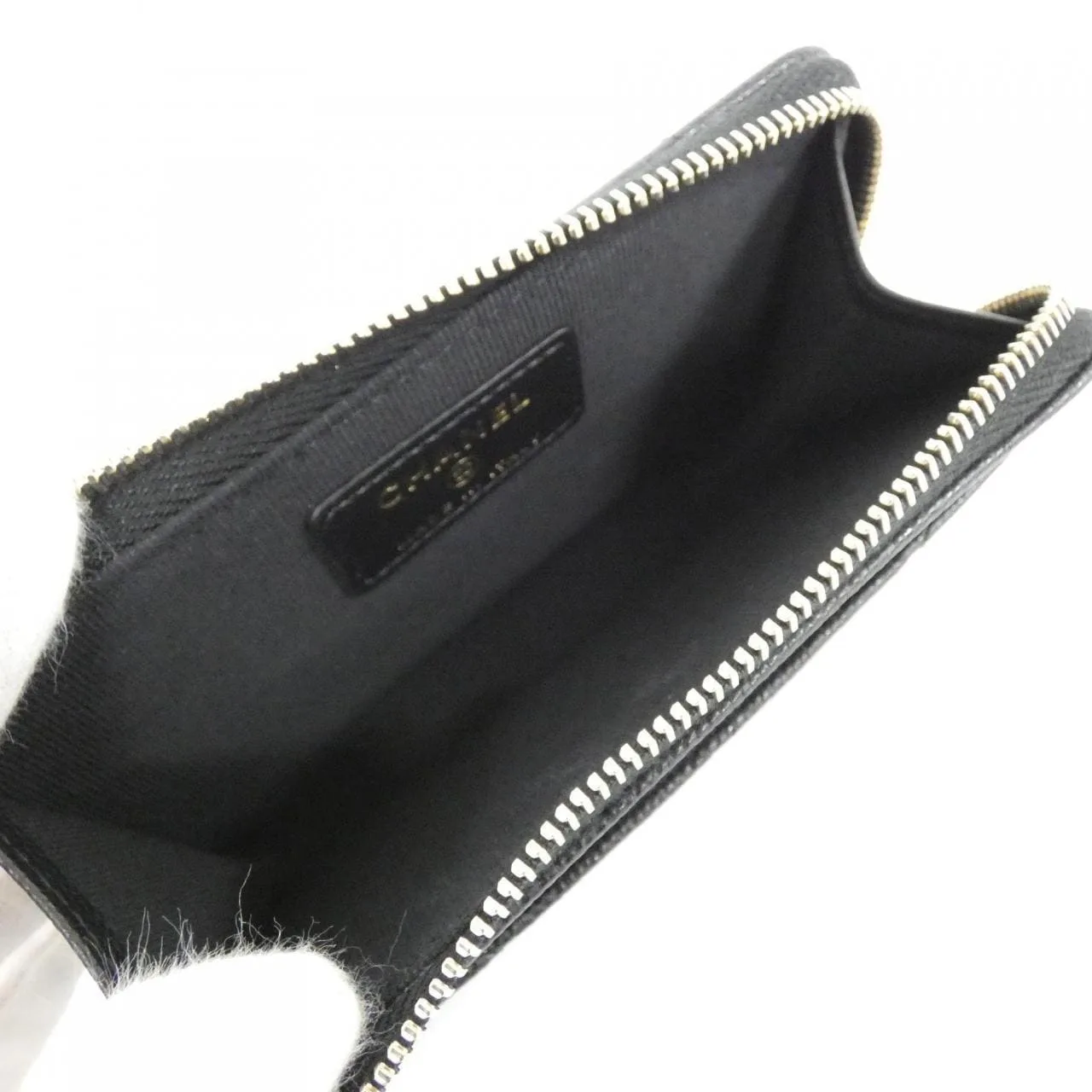 CHANEL AP4558 Card Case Grained Calfskin 黑色 荔枝紋牛皮 中古品A - 縮圖 5