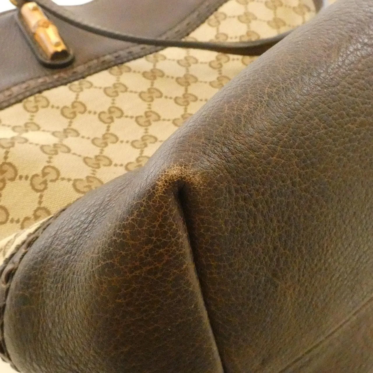 GUCCI 339000 Handbag Canvas Brown Canvas Rank B - Thumbnail 3