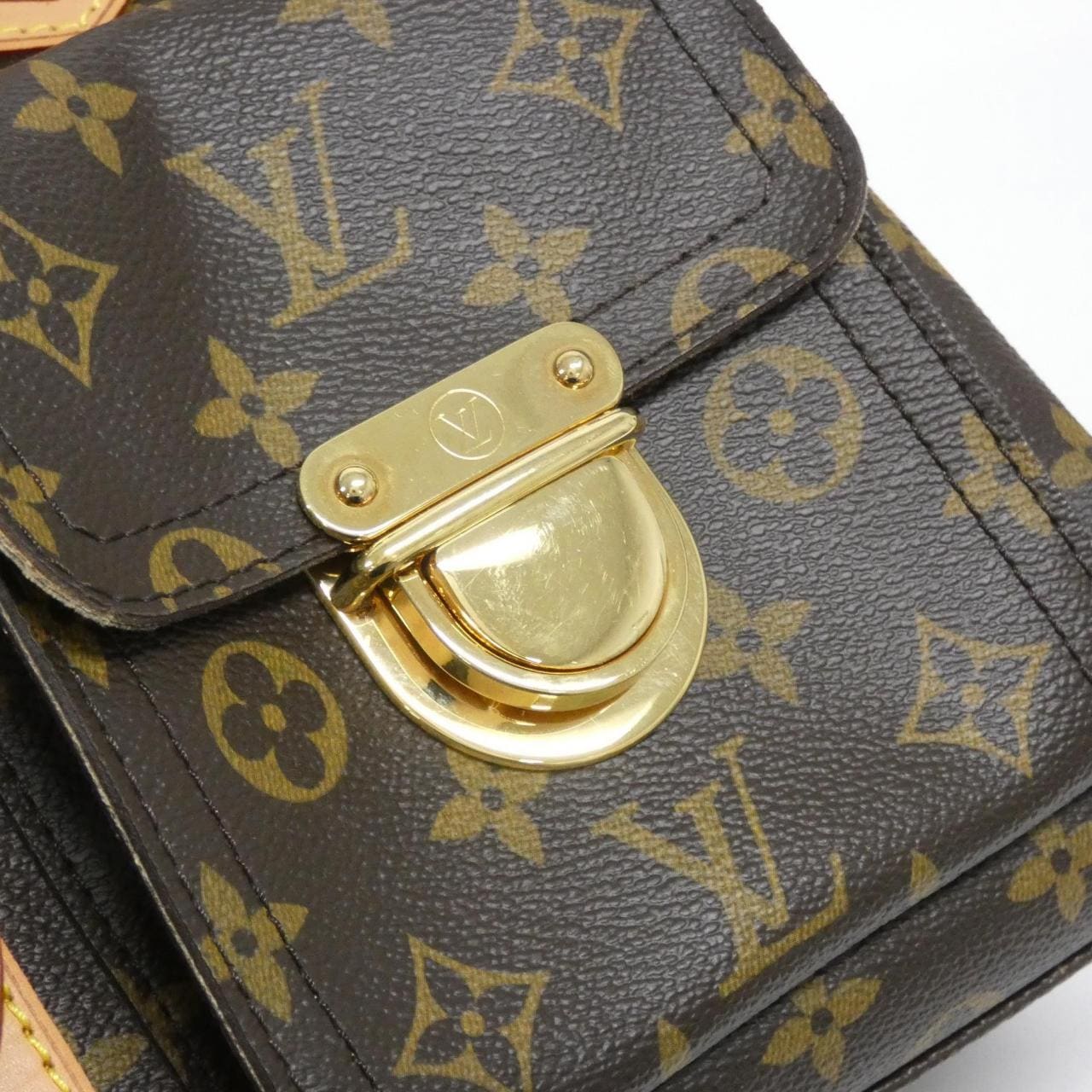 LOUIS VUITTON M40025 Handbag Monogram 黑色 Monogram 中古品A - 縮圖 4