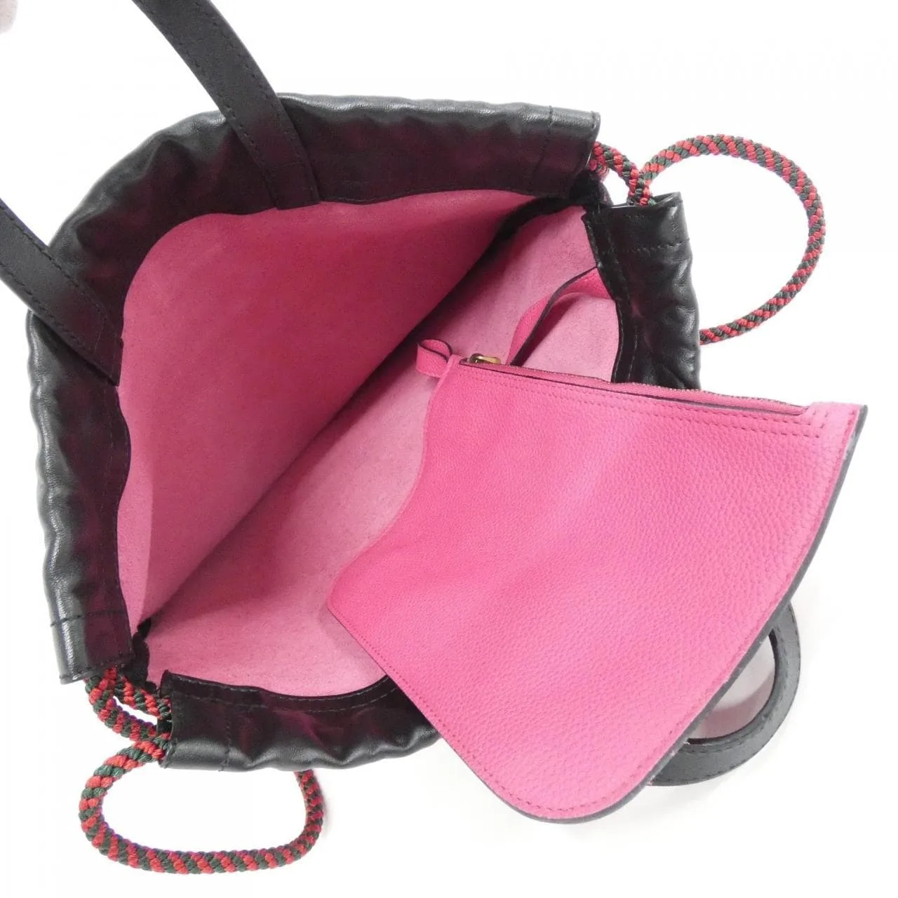 GUCCI 523586 0GCBT Backpack Leather 黑色 皮革 中古品A - 縮圖 8