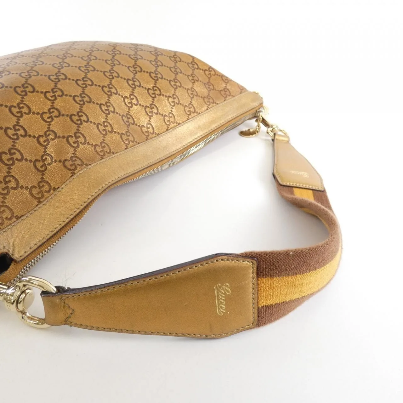 GUCCI 153032 Shoulder Leather Gold Leather Rank B - Thumbnail 6