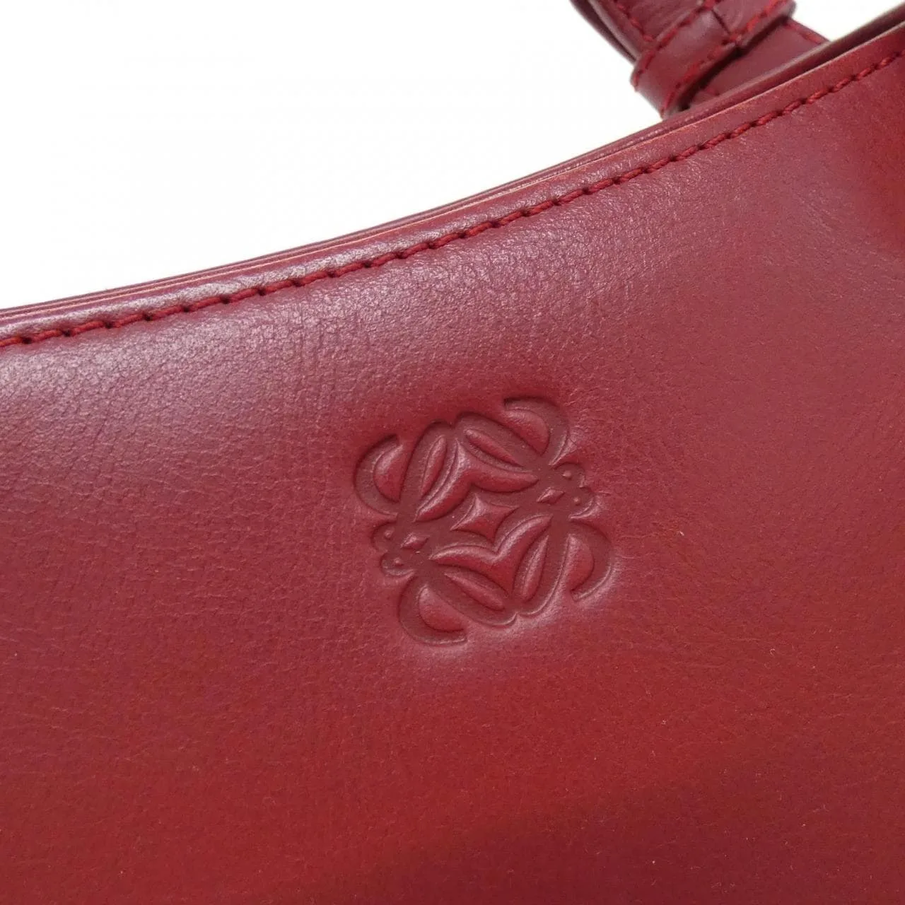 LOEWE Handbag Leather 紅色 皮革 中古品A - 縮圖 5