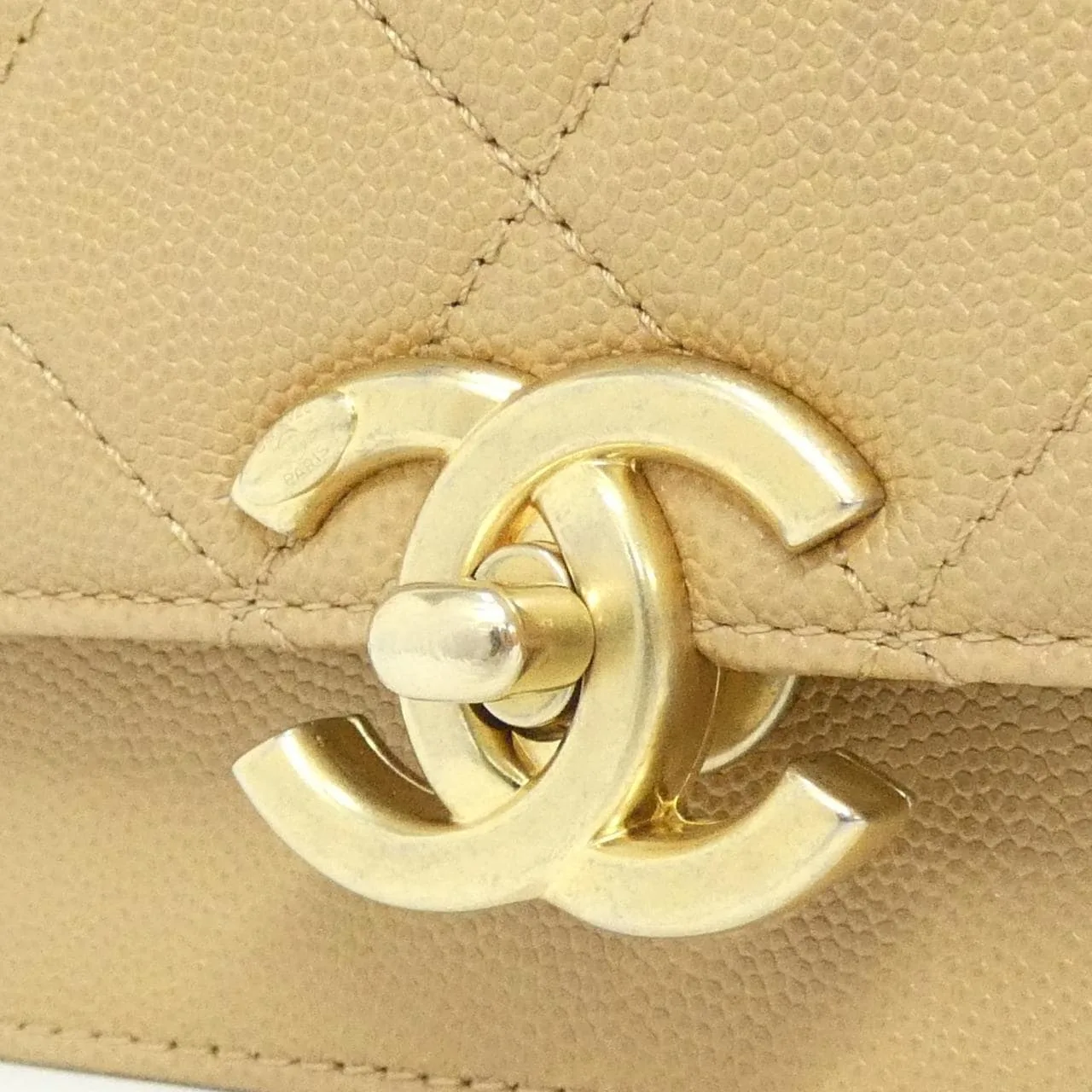 CHANEL AS2824 Shoulder Grained Calfskin Beige Grained Calfskin - Thumbnail 4