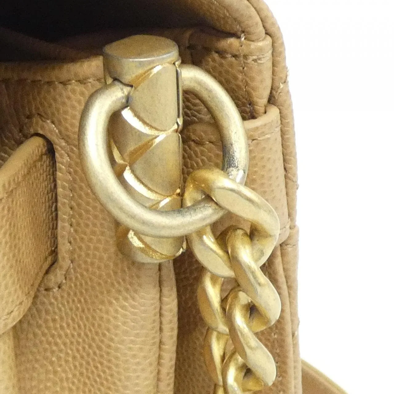 CHANEL AS2824 Shoulder Grained Calfskin Beige Grained Calfskin - Thumbnail 8