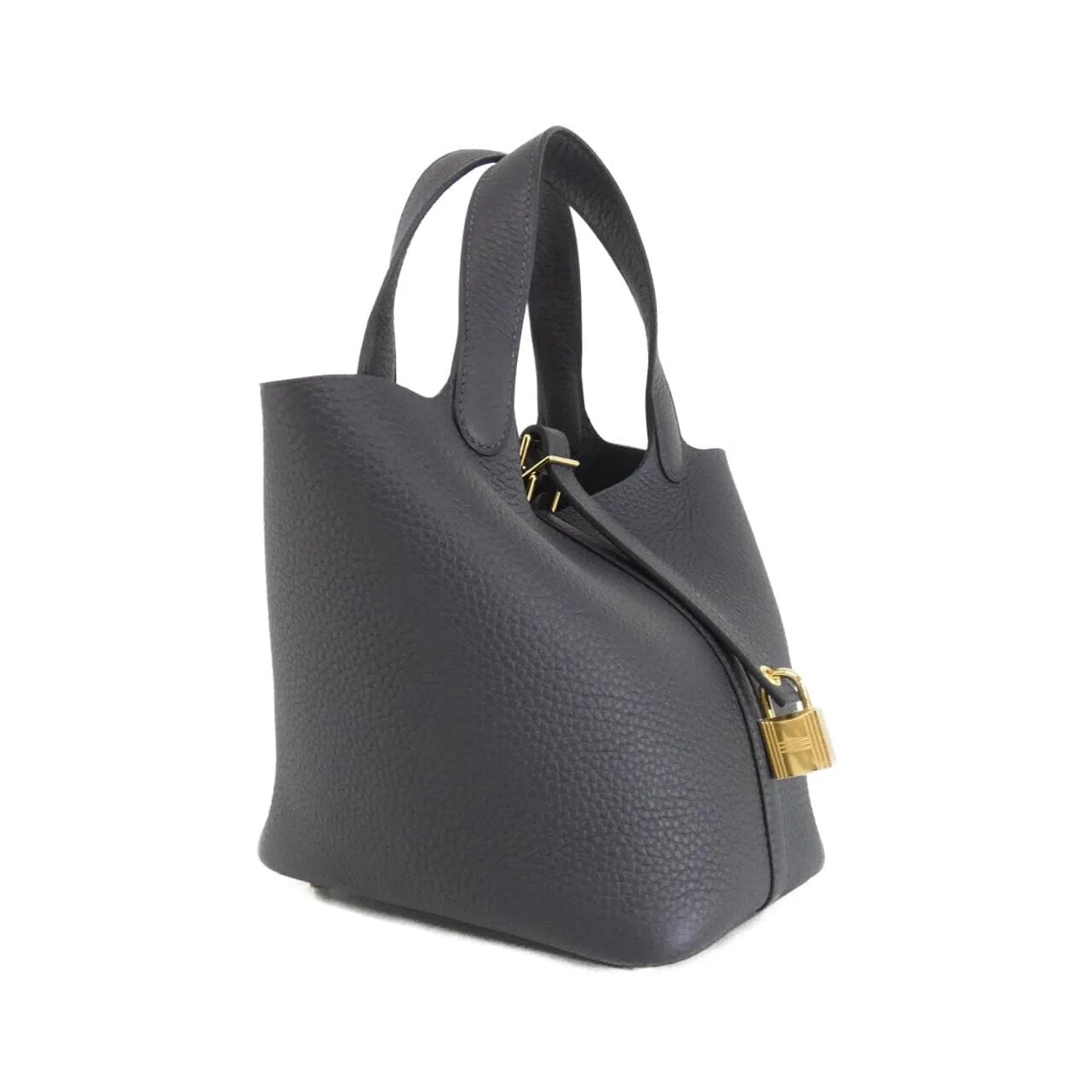 HERMES Picotin 056289CC Handbag Clemence Black