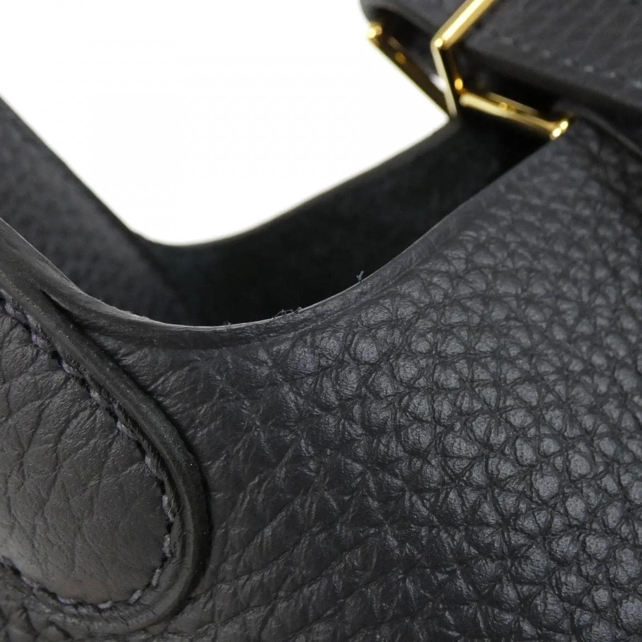 HERMES Picotin 056289CC Handbag Clemence 黑色 Clemence 皮 中古品A - 縮圖 4