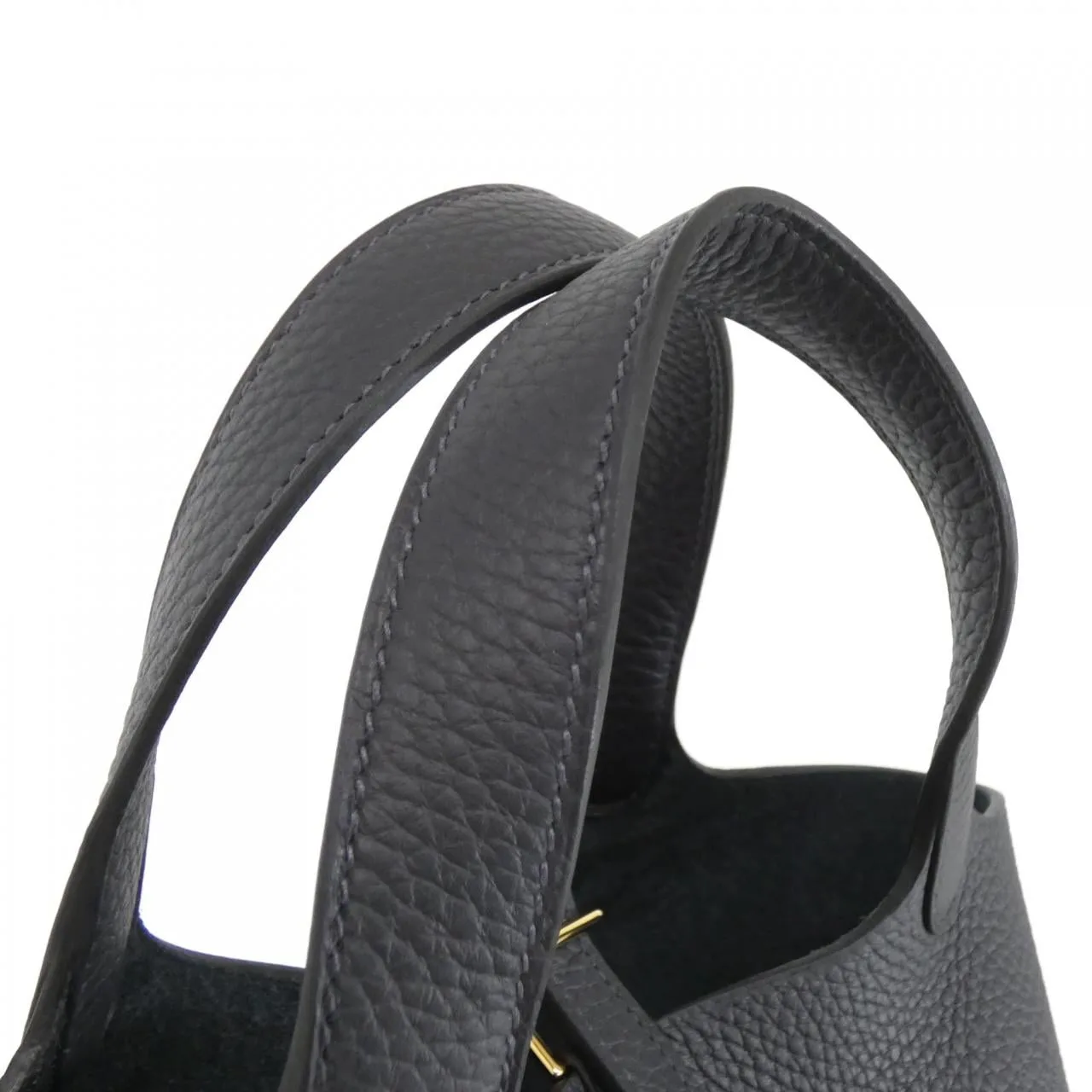 HERMES Picotin 056289CC Handbag Clemence 黑色 Clemence 皮 中古品A - 縮圖 5