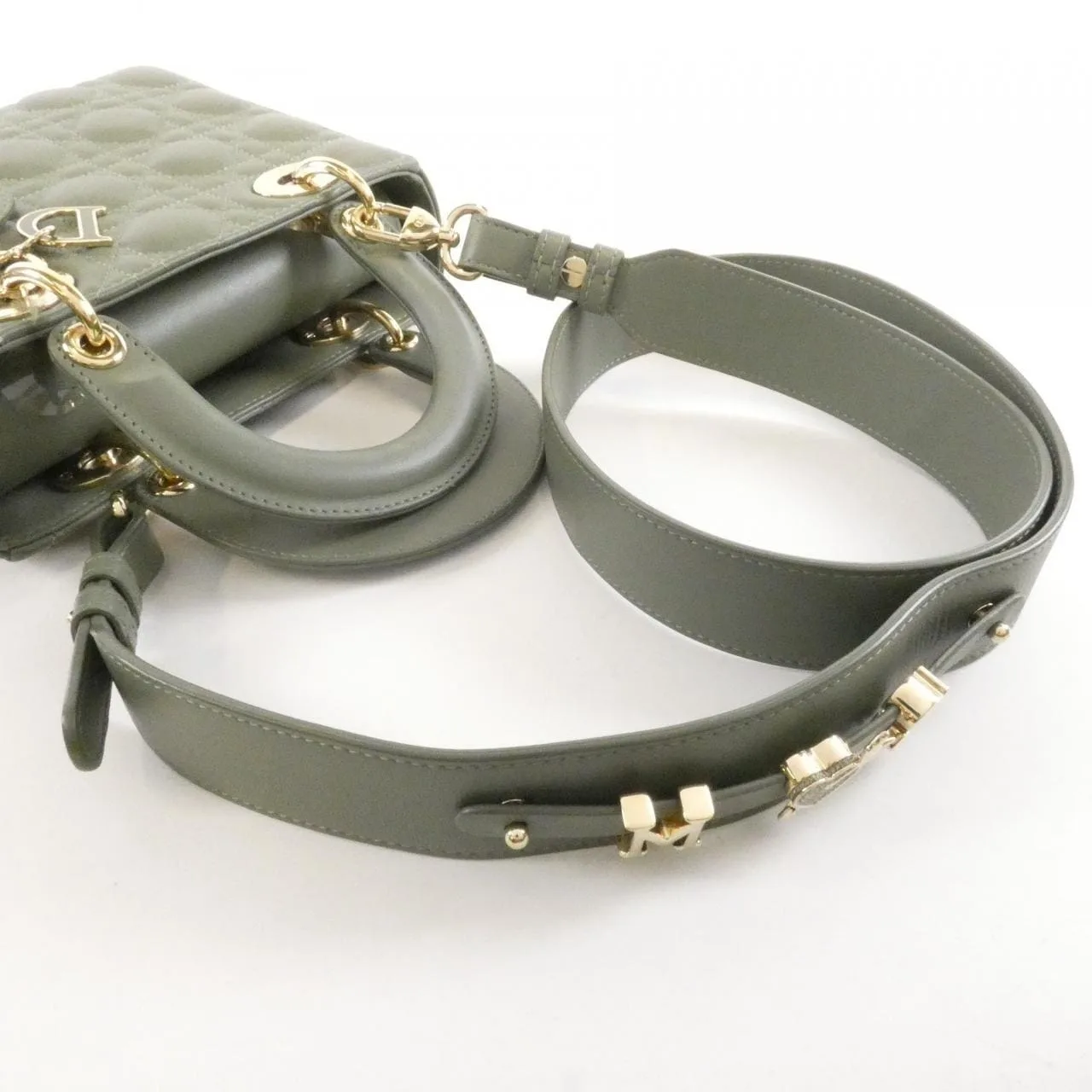 DIOR Lady Dior M0538OCEA Handbag Lambskin 黑色 羊皮 中古品B - 縮圖 7