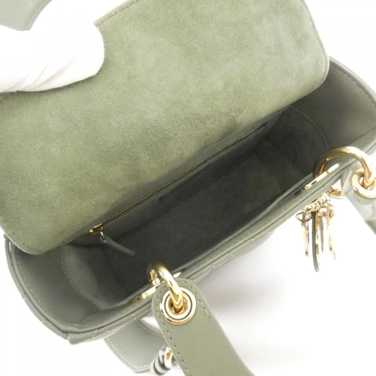 DIOR Lady Dior M0538OCEA Handbag Lambskin 黑色 羊皮 中古品B - 縮圖 9